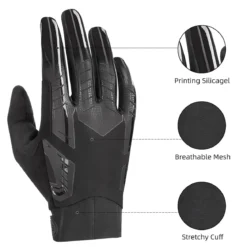 ROCKBROS Winter Windproof Silicone Full-Finger Cycling Gloves