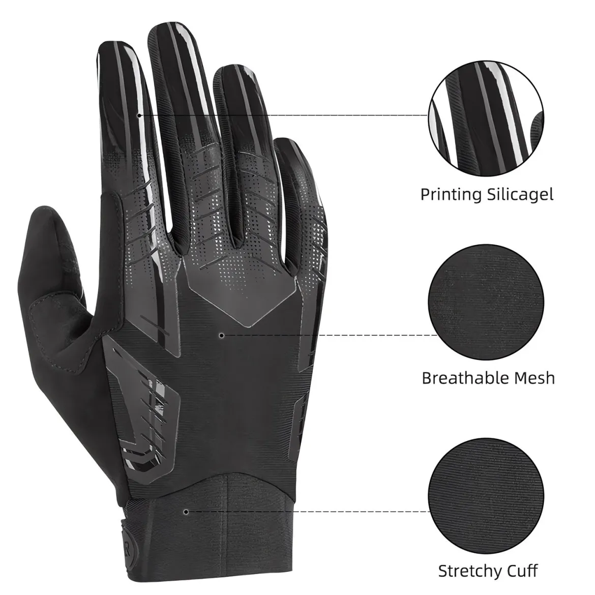 ROCKBROS Winter Windproof Silicone Full-Finger Cycling Gloves