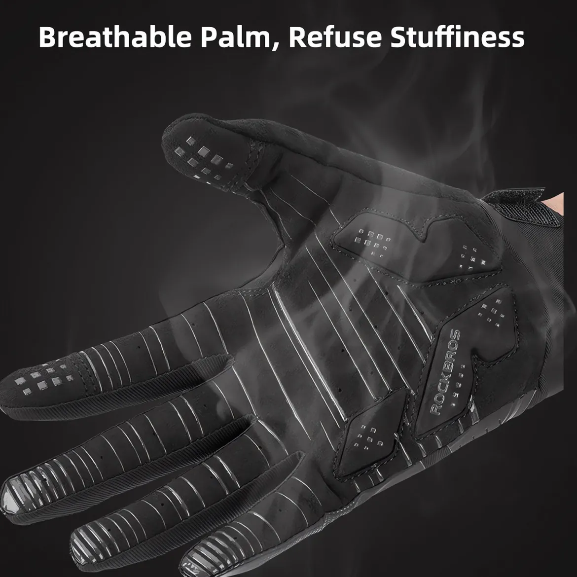 ROCKBROS Winter Windproof Silicone Full-Finger Cycling Gloves