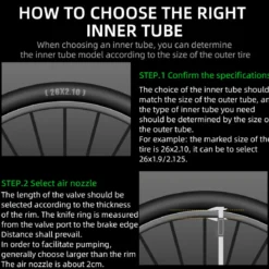 ROCKBROS 26'/27.5'X1.95/2.125 Mountain Bike Inner Tube 48mm Presta/Schrader Valve High Self Sealing Butyl Rubber