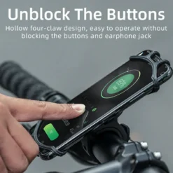 Silicone Phone Holder for Bikes, Strollers– Fits 4.0