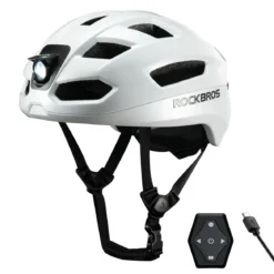 Steering Remote Smart Riding Helmet with Bike Headlight and Tail Light GlowGuard