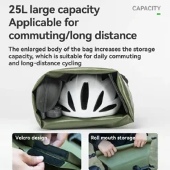 TL-153 25L Seamless 100% Waterproof Bike Panniers Rear Rack Bicycle Bag ROAD TO SKY