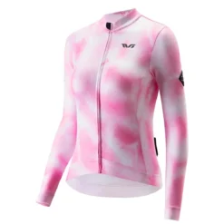 TVI Cycling Jersey Fleece Long Sleeve for 41–68 °F-Fantasy Pink