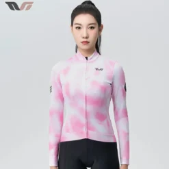 TVI Cycling Jersey Fleece Long Sleeve for 41–68 °F-Fantasy Pink