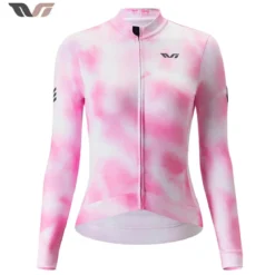 TVI Cycling Jersey Fleece Long Sleeve for 41–68 °F-Fantasy Pink