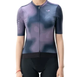 TVI Women’s Cycling Jersey Breathable Short Sleeve Navy Blue