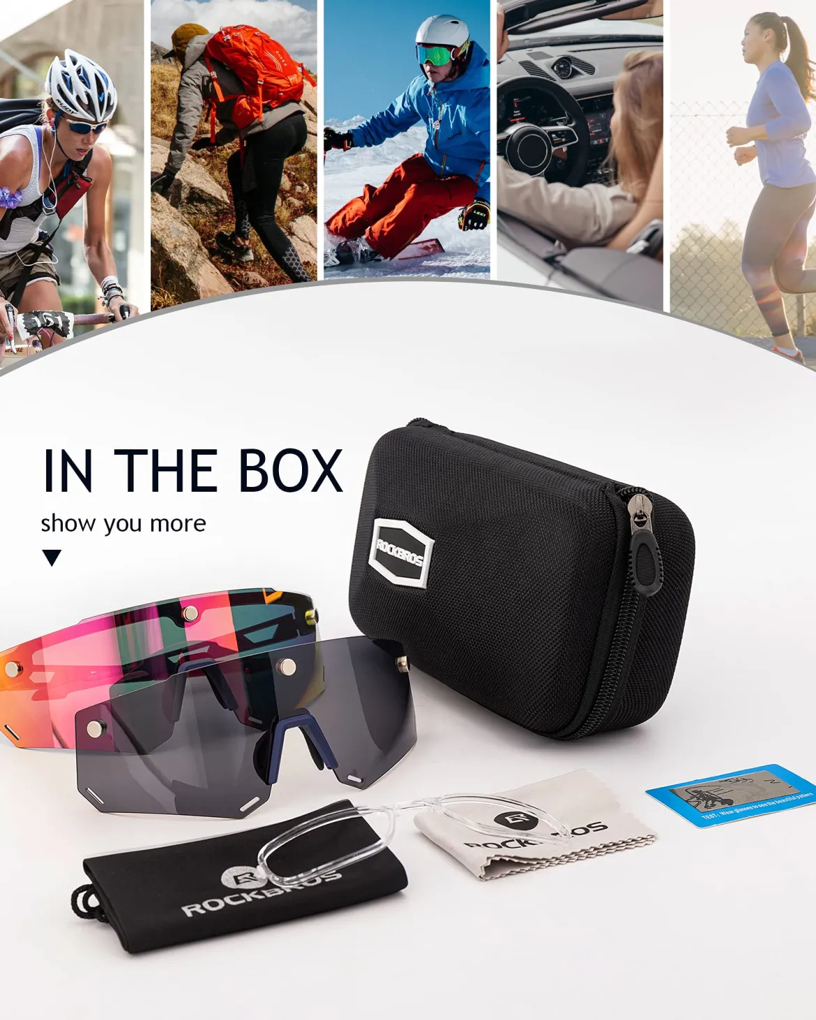 Unisex Polarized Cycling Glasses with 2 Replaceable Lenses