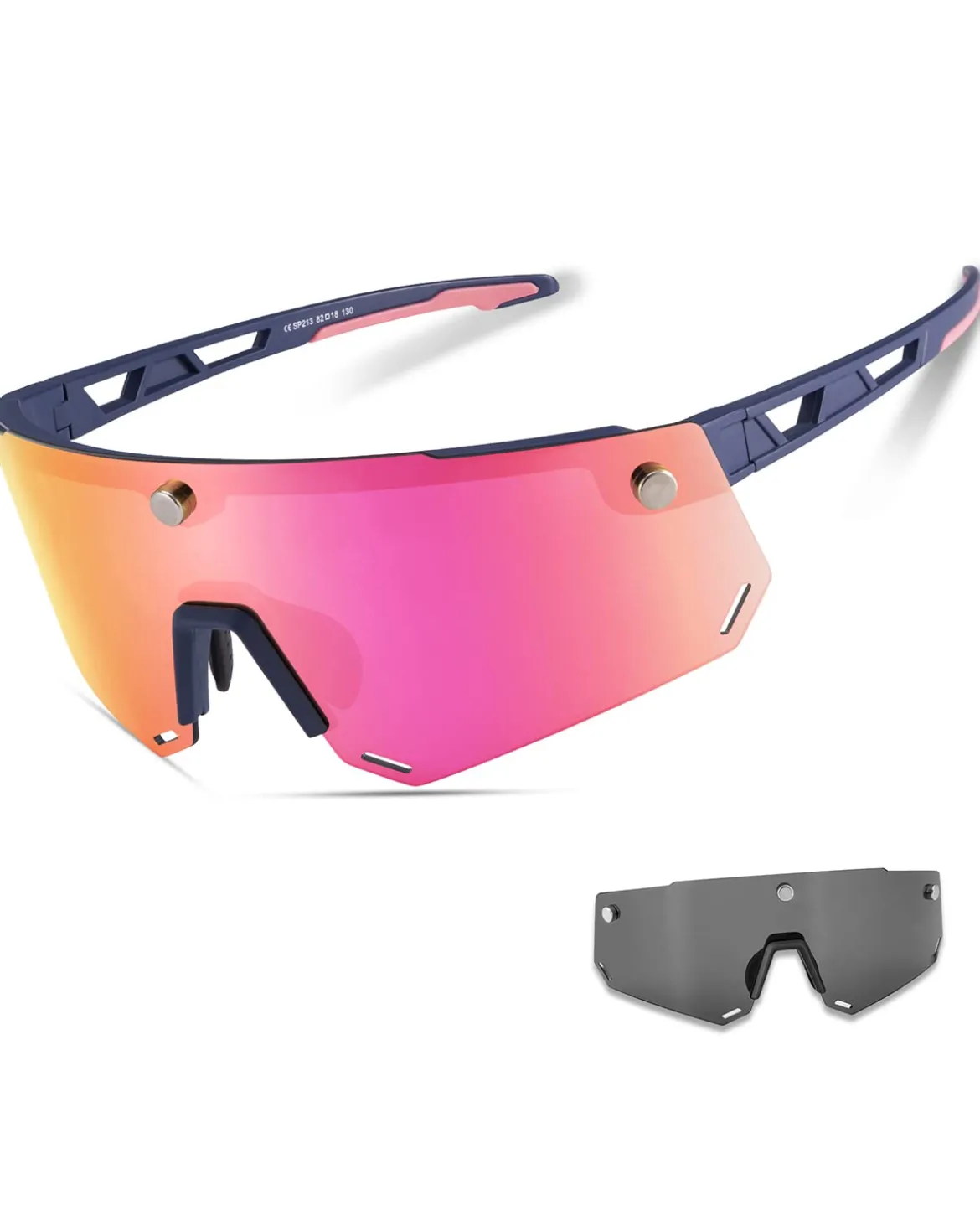 Unisex Polarized Cycling Glasses with 2 Replaceable Lenses
