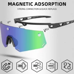 Unisex Polarized Cycling Glasses with 2 Replaceable Lenses