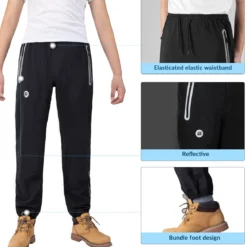 Waterproof Overtrousers for Men Women with Reflective