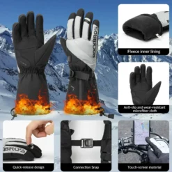 Winter Cycling Gloves Electric Heated Touch Screen